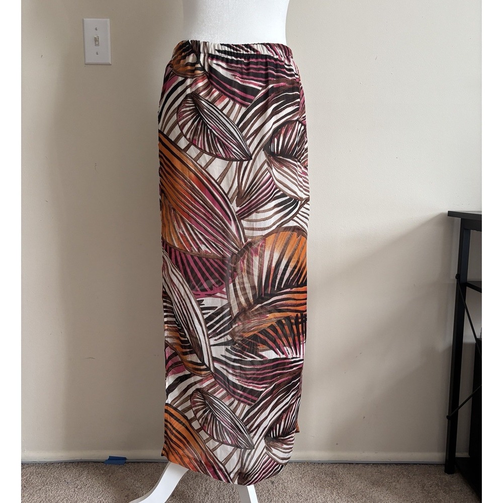 NWT‎ Vintage Wet Seal Y2K Sheer Skirt Tropical Beach Boho Womens XS Small Pink